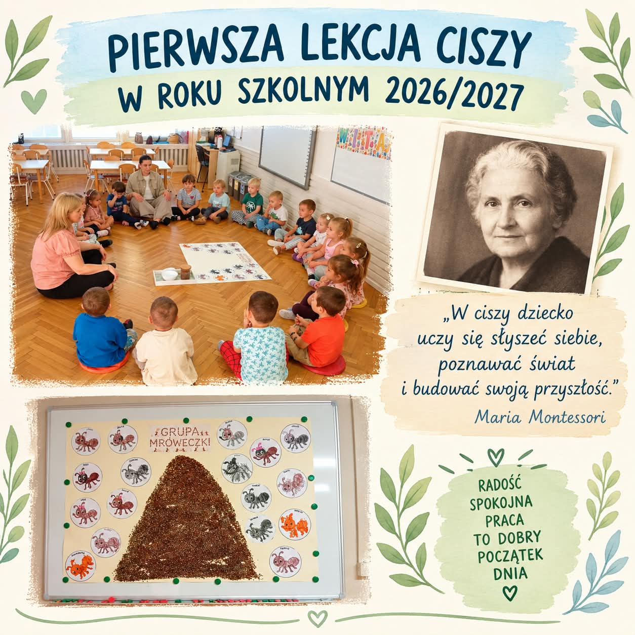 Pierwsza lekcja ciszy w grupie Mróweczki