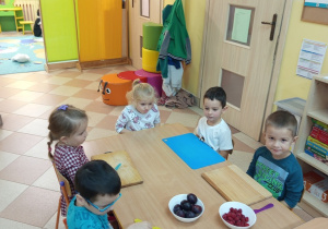 Sałatka owocowa w wykonaniu dzieci z grupy „Sówki"!