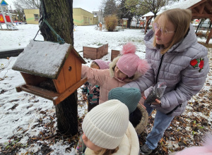 Niedźwiadki- dokarmianie ptaków!