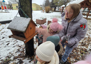 Niedźwiadki- dokarmianie ptaków!
