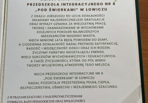 ŻYCZENIA DLA PRZEDSZKOLA POD ŚWIERKAMI!